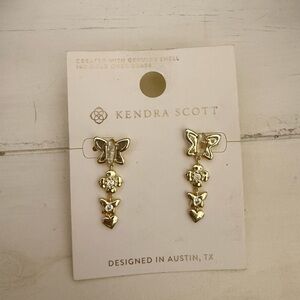 Kendra Scott Gold Butterfly and Heart Drop Earrings